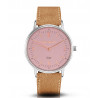 Bergmann-watch Cor rosé, light brown colored suede strap