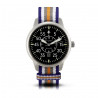 Bergmann-Uhr Pilot 02 blau-weiß-grau-orange NATO-Textilarmband