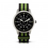 Bergmann-watch pilot 02 black-green-black nato textile strap