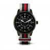 Bergmann-Uhr Pilot 02 schwarz grau-schwarz-rot NATO-Textilarmband