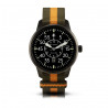 Bergmann-watch pilot 02 black, oliv-orange nato textile strap