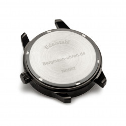 Bergmann-watch pilot 02 black, white-grey-black-white nato textile strap