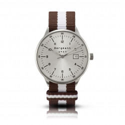 Bergmann-watch 1957, brown-white NATO-textile strap
