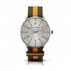 Bergmann Uhr 1957 olive-orange NATO-Textilarmband