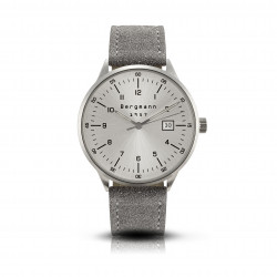 Bergmann Uhr 1957 graues Wildlederarmband