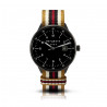 Bergmann Uhr 1956 Schwarz gold-weiß-schwarz-rot NATO-Textilarmband