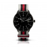 Bergmann Uhr 1956 Schwarz grau-schwarz-rot NATO-Textilarmband
