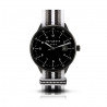 Bergmann-watch 1956 black, white-grey-black-white Nato-textile strap