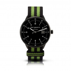 Bergmann-watch 1956 black, blue-green Nato-textile strap
