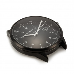 Bergmann-watch 1956 black, grey suede strap