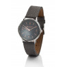 Bergmann-Uhr Cor Grau  Wildlederarmband
