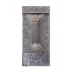 Bergmann-Uhr Cor Grau  Wildlederarmband