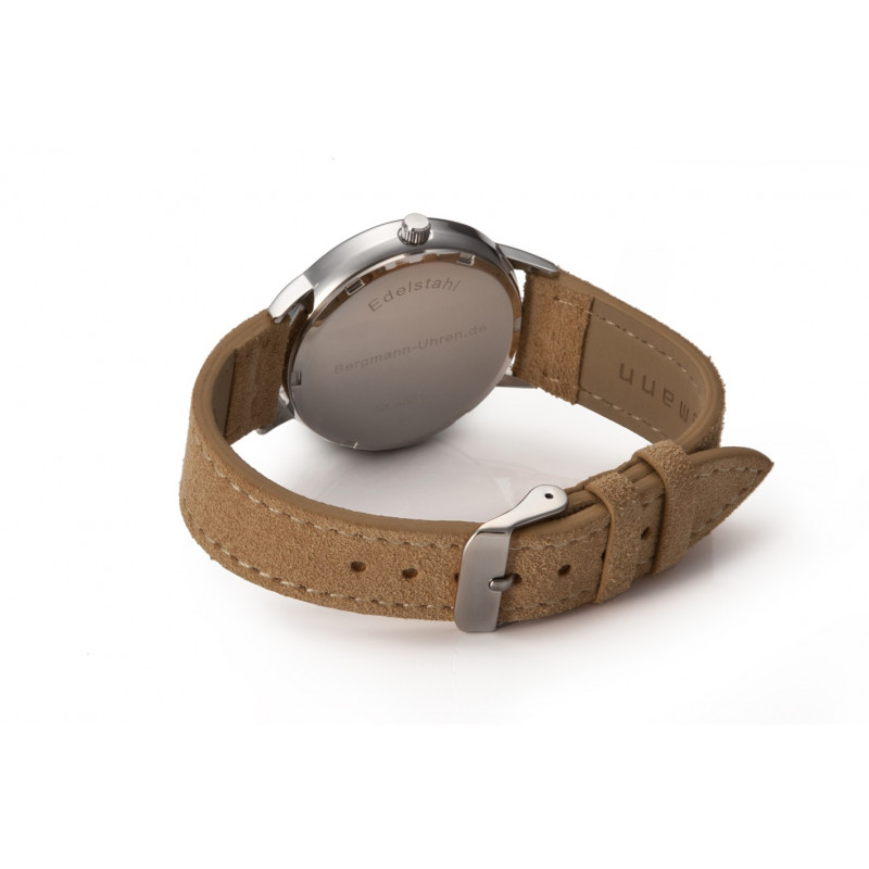 Original Bergmann Cor genuine suede leatherband sand, 18 mm 