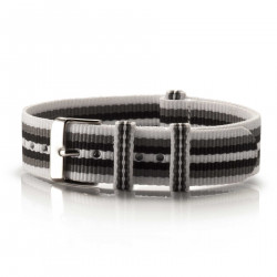 Textil-Armband Branco Preto weiß-grau-schwarz