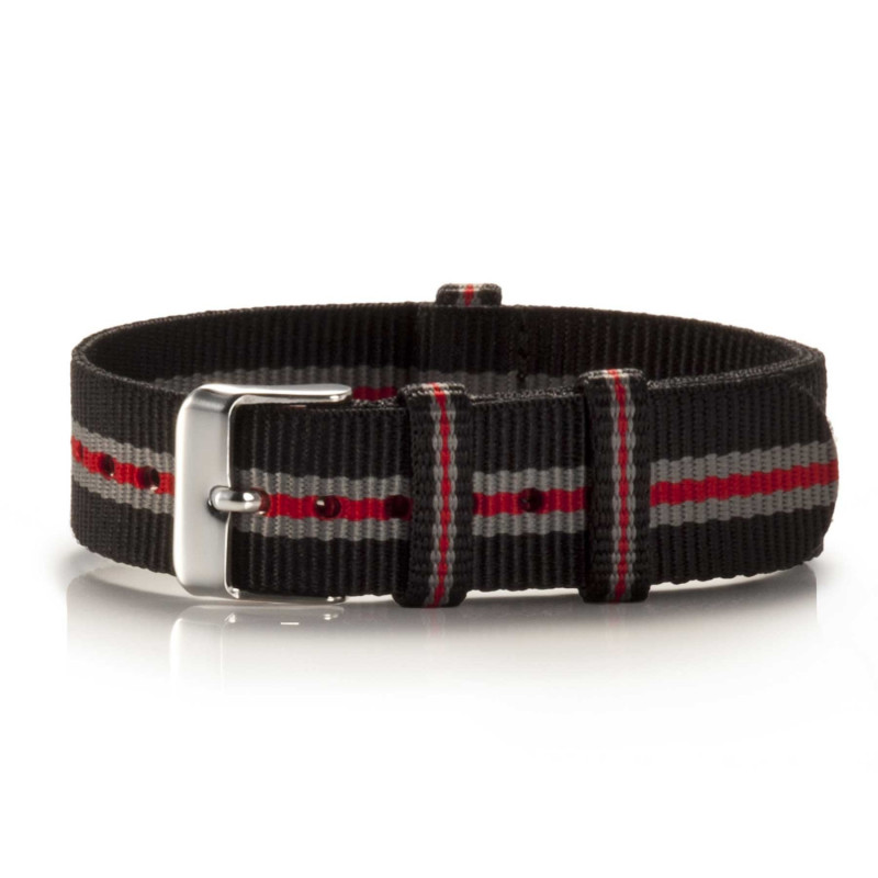 Textil-Armband Pretored schwarz-grau-rot