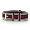 Textil-Armband Chinzo Preto grau-schwarz-rot