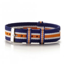 Textil-Armband Azul blau-weiß-orange