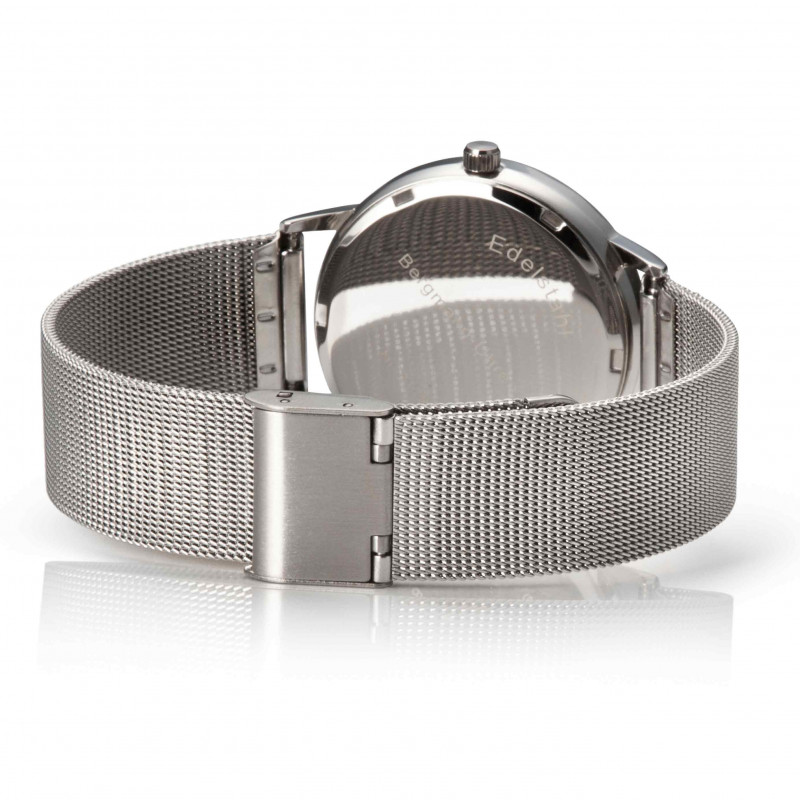 Bergmann Damen Herren Armbanduhr Cor silber Analog Quarz graues 