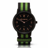 Bergmann Damen Herren Armbanduhr Cor schwarz Preto verde Analog Quarz schwarzes Zifferblatt schwarz-grün-NATO-Armband